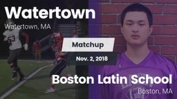 Matchup: Watertown vs. Boston Latin School 2018