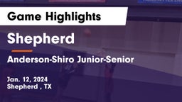 Shepherd  vs Anderson-Shiro Junior-Senior  Game Highlights - Jan. 12, 2024
