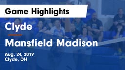Clyde  vs Mansfield Madison  Game Highlights - Aug. 24, 2019