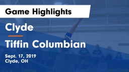 Clyde  vs Tiffin Columbian  Game Highlights - Sept. 17, 2019