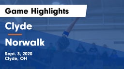 Clyde  vs Norwalk  Game Highlights - Sept. 3, 2020
