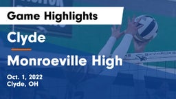 Clyde  vs Monroeville High Game Highlights - Oct. 1, 2022