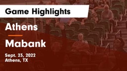Athens  vs Mabank  Game Highlights - Sept. 23, 2022