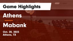 Athens  vs Mabank  Game Highlights - Oct. 20, 2023