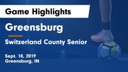 Greensburg  vs Switzerland County Senior  Game Highlights - Sept. 18, 2019