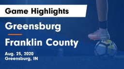 Greensburg  vs Franklin County  Game Highlights - Aug. 25, 2020