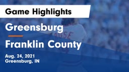 Greensburg  vs Franklin County Game Highlights - Aug. 24, 2021