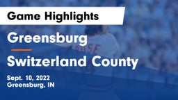 Greensburg  vs Switzerland County  Game Highlights - Sept. 10, 2022