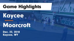 Kaycee  vs Moorcroft Game Highlights - Dec. 22, 2018