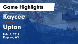 Kaycee  vs Upton Game Highlights - Feb. 1, 2019