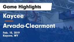 Kaycee  vs Arvada-Clearmont  Game Highlights - Feb. 15, 2019