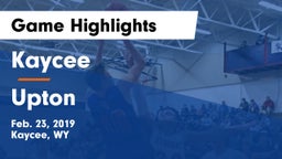 Kaycee  vs Upton Game Highlights - Feb. 23, 2019