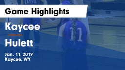 Kaycee  vs Hulett Game Highlights - Jan. 11, 2019