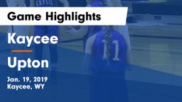 Kaycee  vs Upton Game Highlights - Jan. 19, 2019