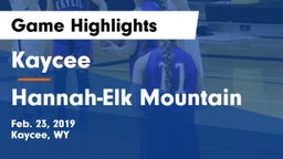 Kaycee  vs Hannah-Elk Mountain Game Highlights - Feb. 23, 2019