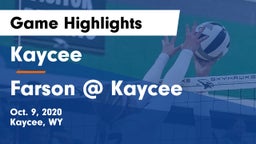 Kaycee  vs Farson @ Kaycee Game Highlights - Oct. 9, 2020