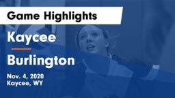 Kaycee  vs Burlington  Game Highlights - Nov. 4, 2020