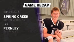 Recap: Spring Creek  vs. Fernley  2016