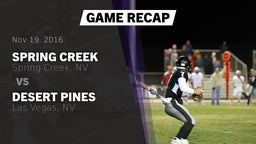 Recap: Spring Creek  vs. Desert Pines  2016