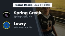 Recap: Spring Creek  vs. Lowry  2018
