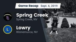 Recap: Spring Creek  vs. Lowry  2019