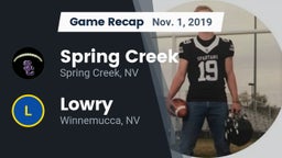 Recap: Spring Creek  vs. Lowry  2019