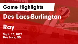 Des Lacs-Burlington  vs Ray Game Highlights - Sept. 17, 2019