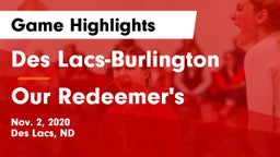 Des Lacs-Burlington  vs Our Redeemer's  Game Highlights - Nov. 2, 2020