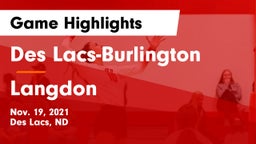 Des Lacs-Burlington  vs Langdon Game Highlights - Nov. 19, 2021