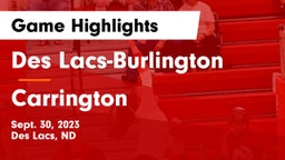 Des Lacs-Burlington  vs Carrington  Game Highlights - Sept. 30, 2023