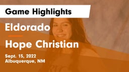 Eldorado  vs Hope Christian  Game Highlights - Sept. 15, 2022