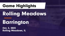 Rolling Meadows  vs Barrington  Game Highlights - Oct. 3, 2023