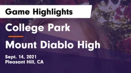 College Park  vs Mount Diablo High  Game Highlights - Sept. 14, 2021