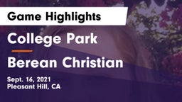 College Park  vs Berean Christian  Game Highlights - Sept. 16, 2021