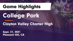 College Park  vs Clayton Valley Charter High  Game Highlights - Sept. 21, 2021