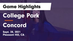 College Park  vs Concord Game Highlights - Sept. 28, 2021