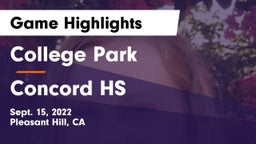 College Park  vs Concord HS Game Highlights - Sept. 15, 2022