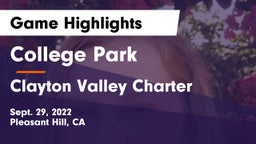 College Park  vs Clayton Valley Charter  Game Highlights - Sept. 29, 2022