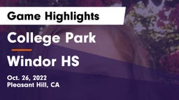 College Park  vs Windor HS Game Highlights - Oct. 26, 2022