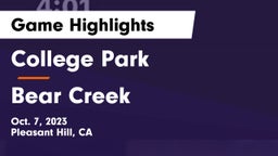 College Park  vs Bear Creek  Game Highlights - Oct. 7, 2023