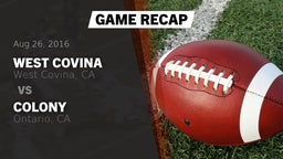 Recap: West Covina  vs. Colony  2016