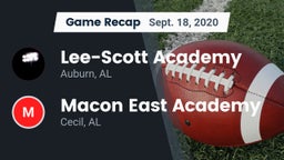 Recap: Lee-Scott Academy vs. Macon East Academy  2020