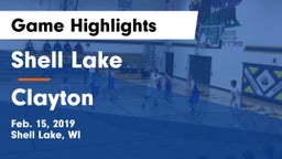 Shell Lake  vs Clayton  Game Highlights - Feb. 15, 2019