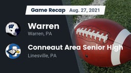 Recap: Warren  vs. Conneaut Area Senior High 2021
