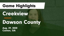Creekview  vs Dawson County  Game Highlights - Aug. 29, 2020