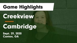 Creekview  vs Cambridge Game Highlights - Sept. 29, 2020