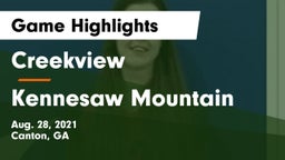 Creekview  vs Kennesaw Mountain Game Highlights - Aug. 28, 2021