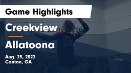 Creekview  vs Allatoona  Game Highlights - Aug. 25, 2022