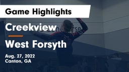Creekview  vs West Forsyth  Game Highlights - Aug. 27, 2022
