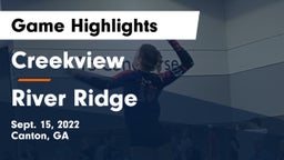 Creekview  vs River Ridge  Game Highlights - Sept. 15, 2022